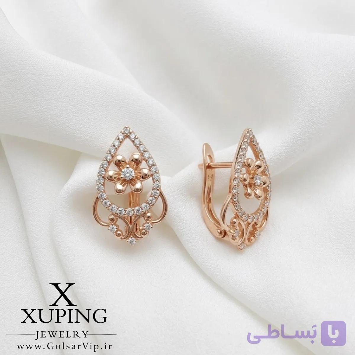گوشواره گل ژوپینگ | کد 322