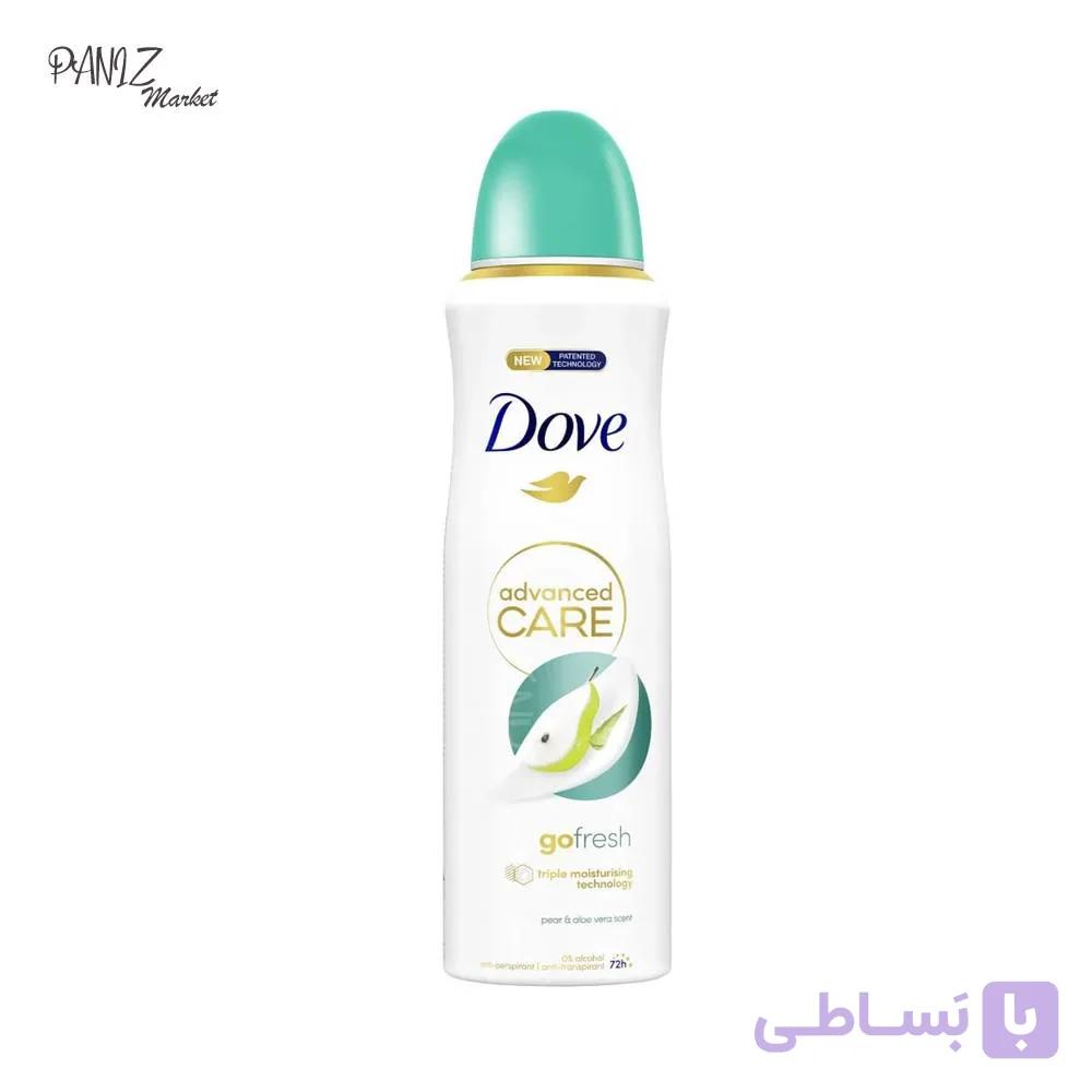 اسپری ضد تعریق 72 ساعته داو Dove رایحه گلابی و آلوئه ورا مدل Advance Care — تصویر 1