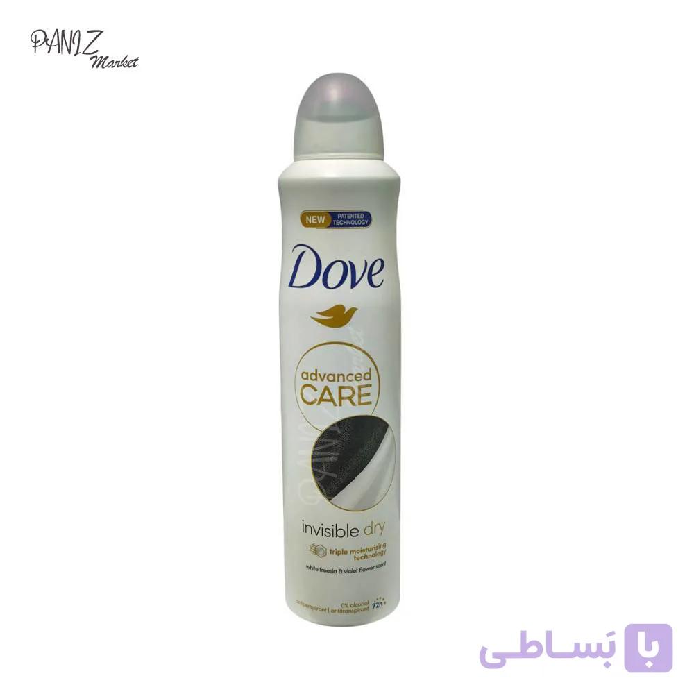 اسپری ضد تعریق 72 ساعته داو Dove اورجینال اینویزیبل درای Invisible dry مدل Advance Care