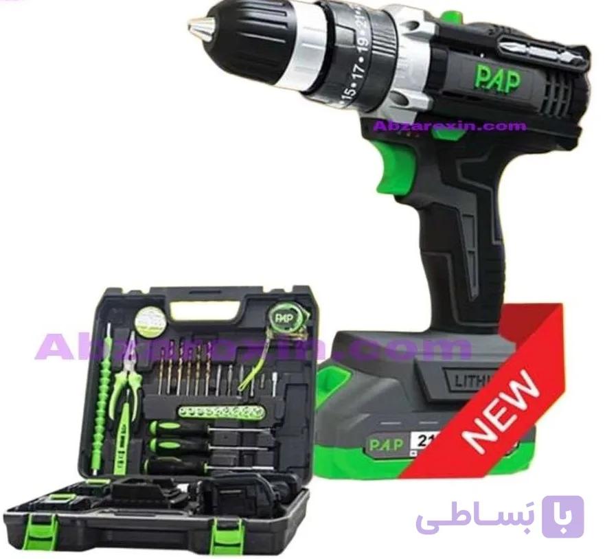 دریل شارژی پی ای پی مدل PAP CID-2126 ظرفیت ۲۱ ولت — تصویر 1