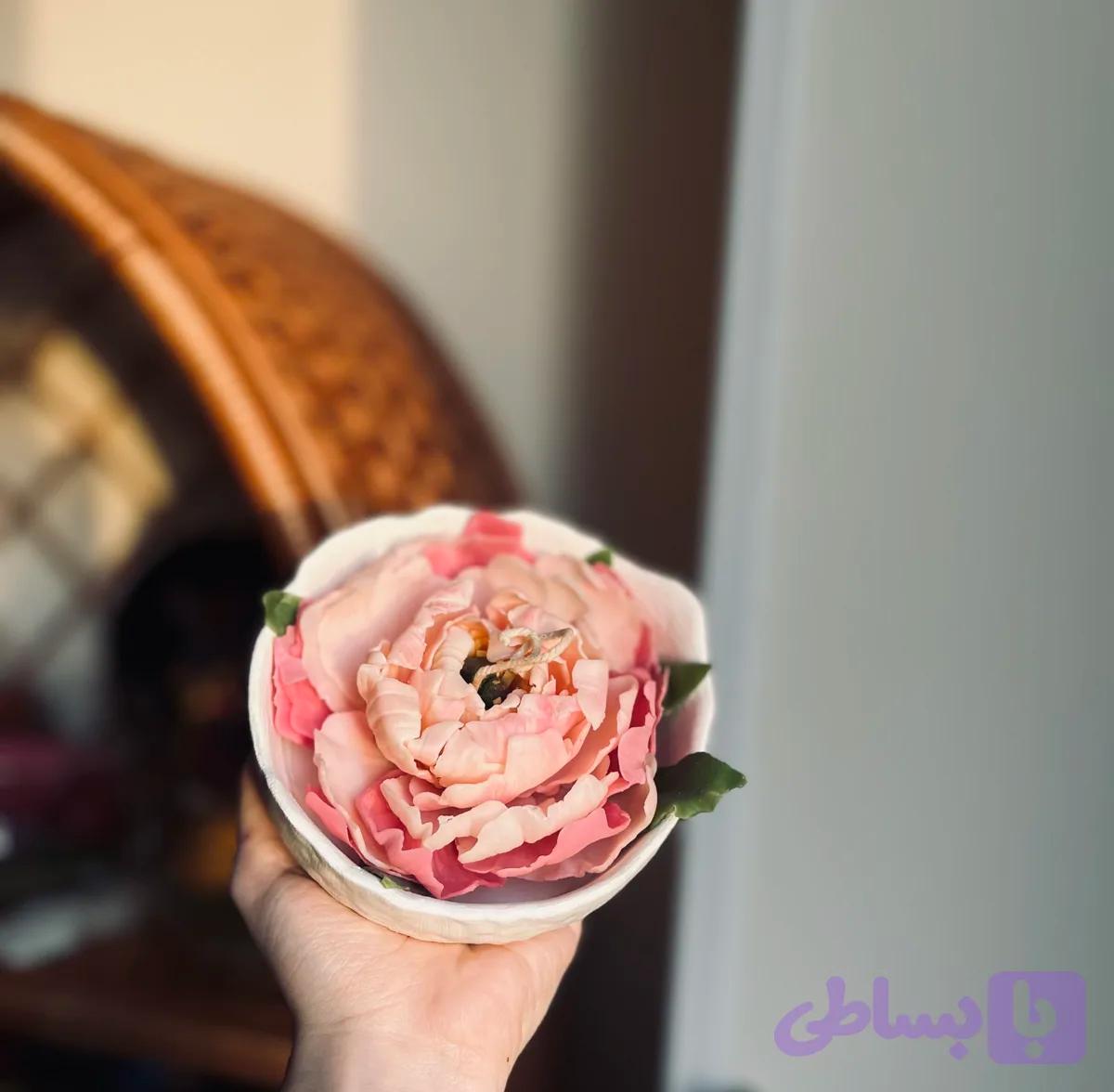 شمع گل دستساز کاسه ای