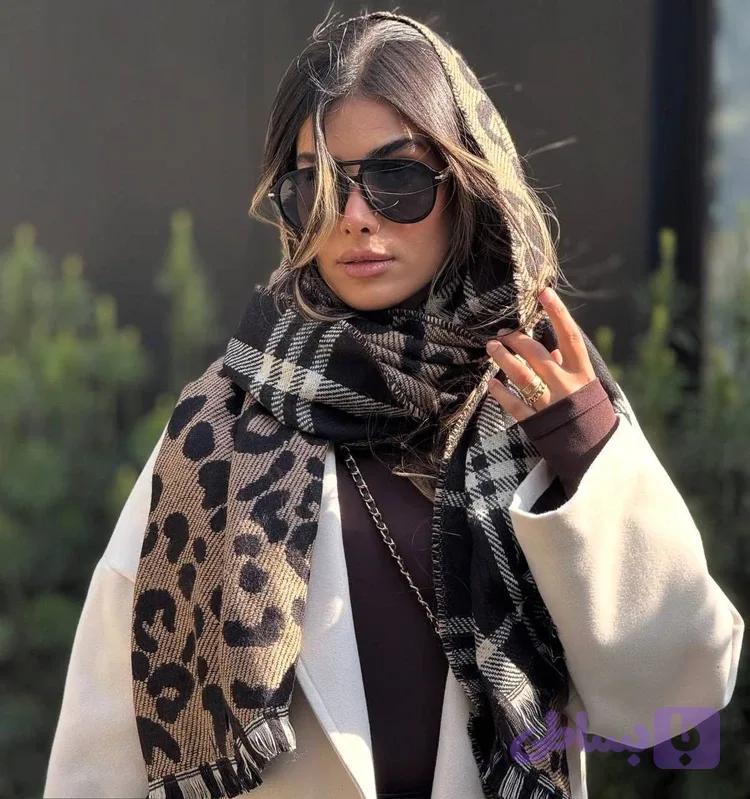 شال موهر دو رو وارداتی طرح پلنی و زبرا قسطی — تصویر 1