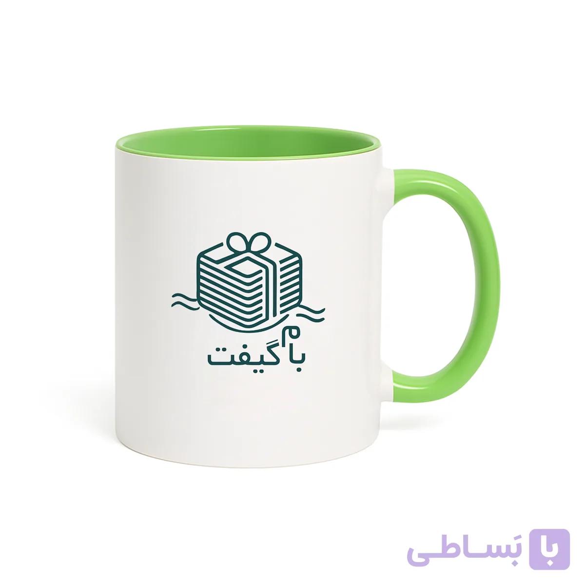 ماگ سرامیکی دسته و داخل رنگی 330 سی سی کد M2C01