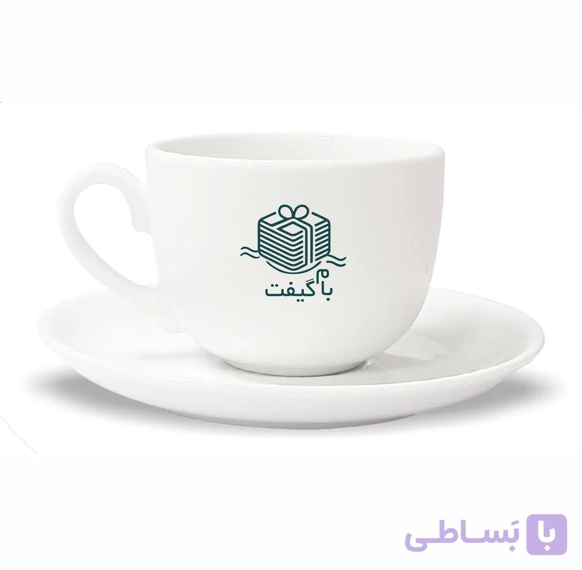 ست فنجان و نعلبکی چینی استخوانی ۱۸۰ سی‌سی – مدل CC003