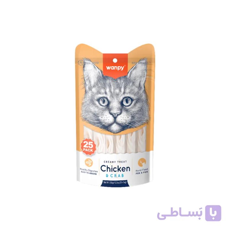 بستنی گربه ونپی کیدنی هلث طعم مرغ و سبزیجات بسته ۵ عددی