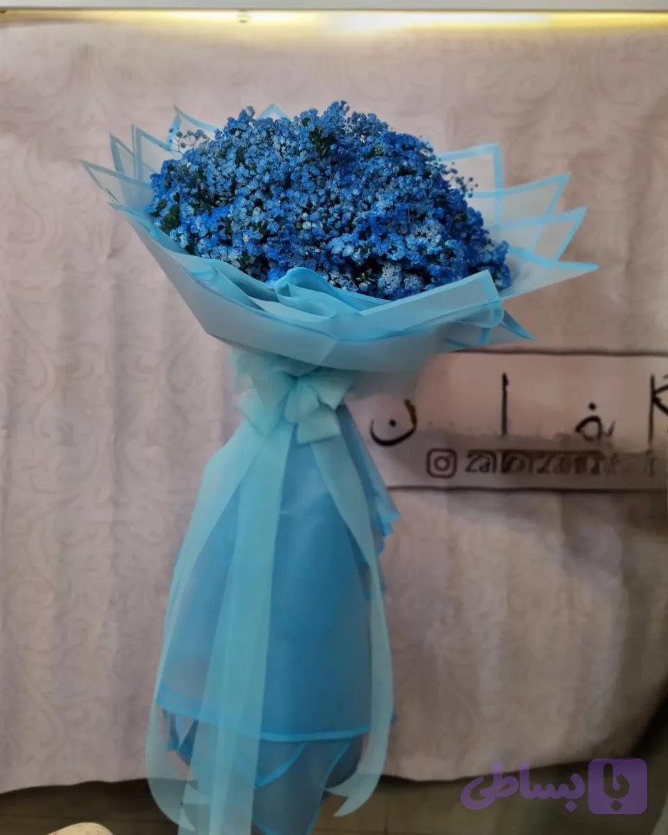 دسته گل ژیپسوفیلیا آبی بزرگ