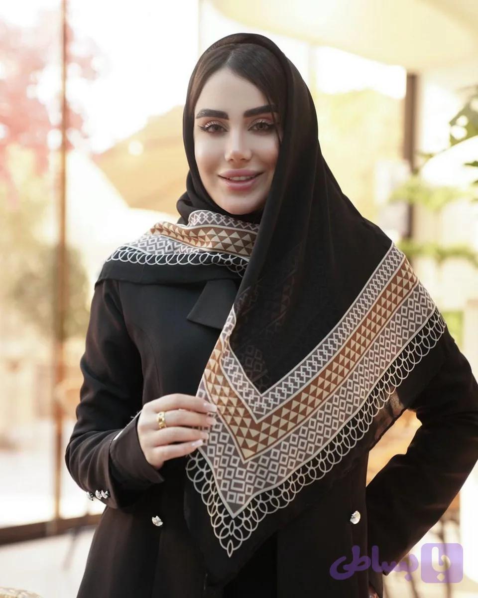 روسری حریر دور حاشیه سایز ۱۰۰