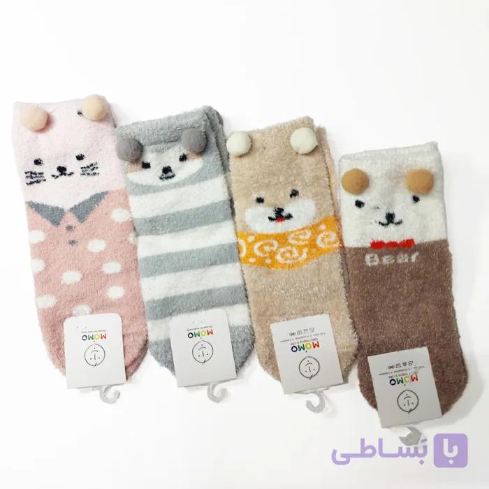 جوراب بچه‌گانه عروسکی فانتزی نیم ساق