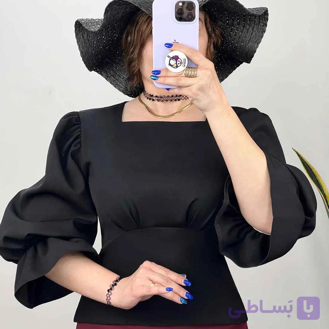 شومیز مازراتی آستین کش کد 69164 — تصویر 1