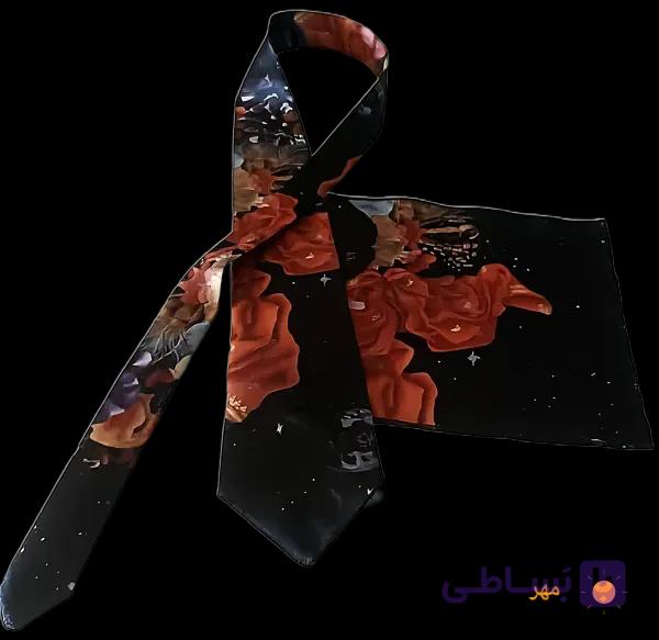 کراوات و دستمال جیب (Pansy Flower Miracle) مدل خورشید — تصویر 1