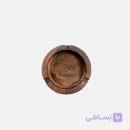 زیرسیگاری چوبی شیاردار گرد — تصویر 1