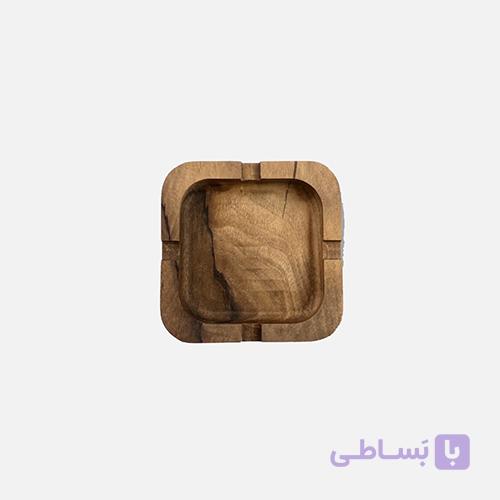 زیرسیگاری چوبی شیاردار مربع — تصویر 1