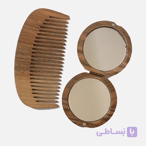 ست آینه و شانه چوبی کد 02 — تصویر 1