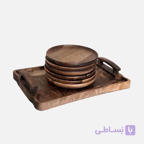 ست سینی پذیرایی و شش عدد پیش دستی — تصویر 1