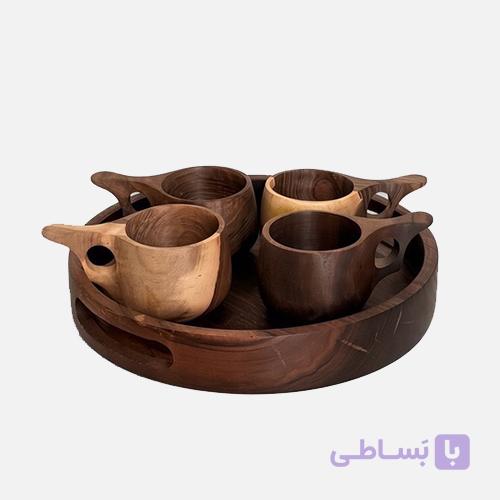 ست چای خوری سینی و 4عدد کوکسا — تصویر 1