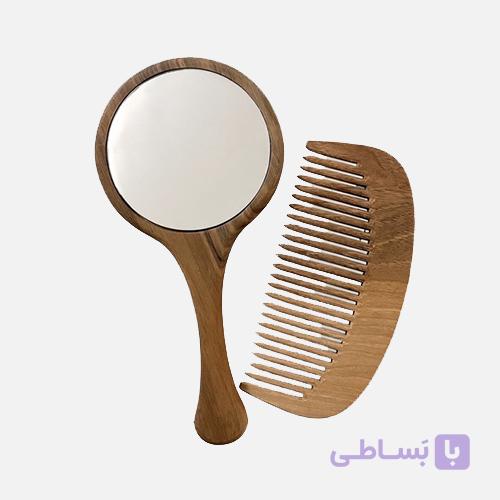 ست آینه و شانه چوبی کد01 — تصویر 1