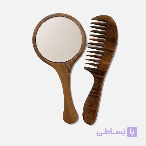 ست آینه و شانه چوبی کد04 — تصویر 1