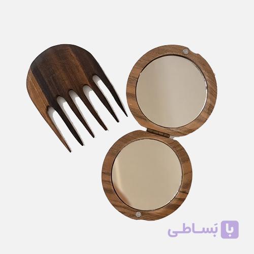 ست آینه و شانه چوبی کد03 — تصویر 1