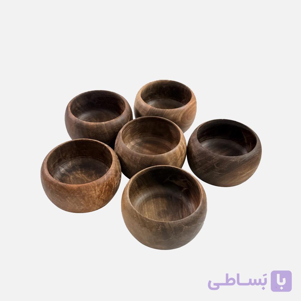 ست شش عددی پیاله چوبی قطر ۱۰ — تصویر 1