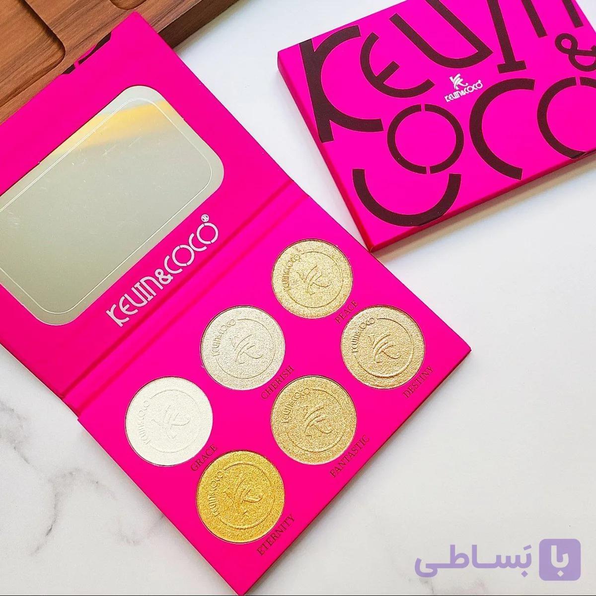 پالت هایلایتر مخملی ۶ عددی اورجینال Kevin&coco