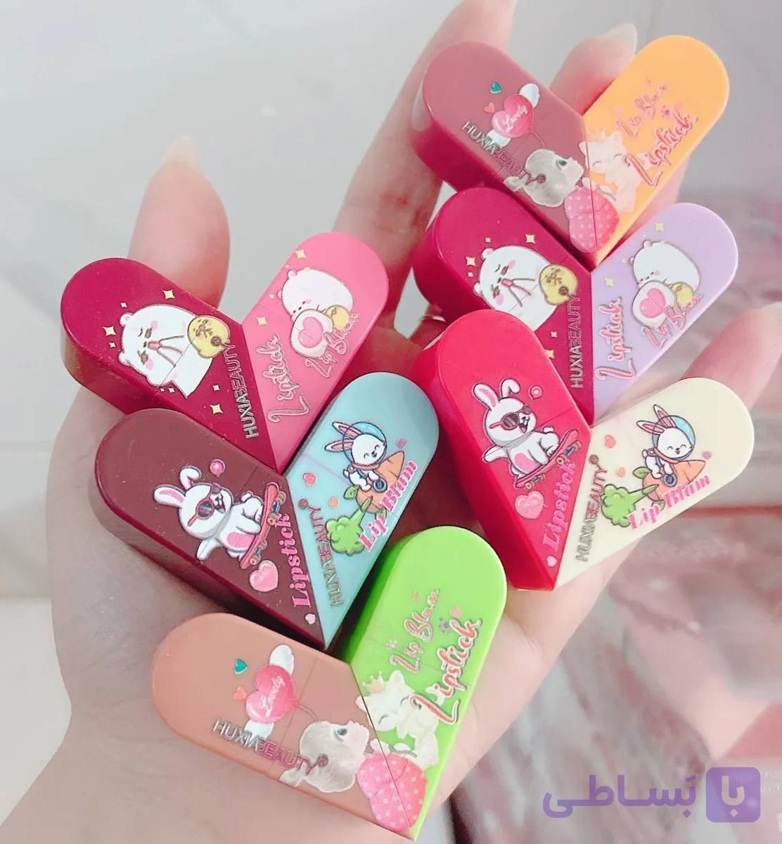 پک رژلب و بالم لب دوطرفه قلبی تاشو