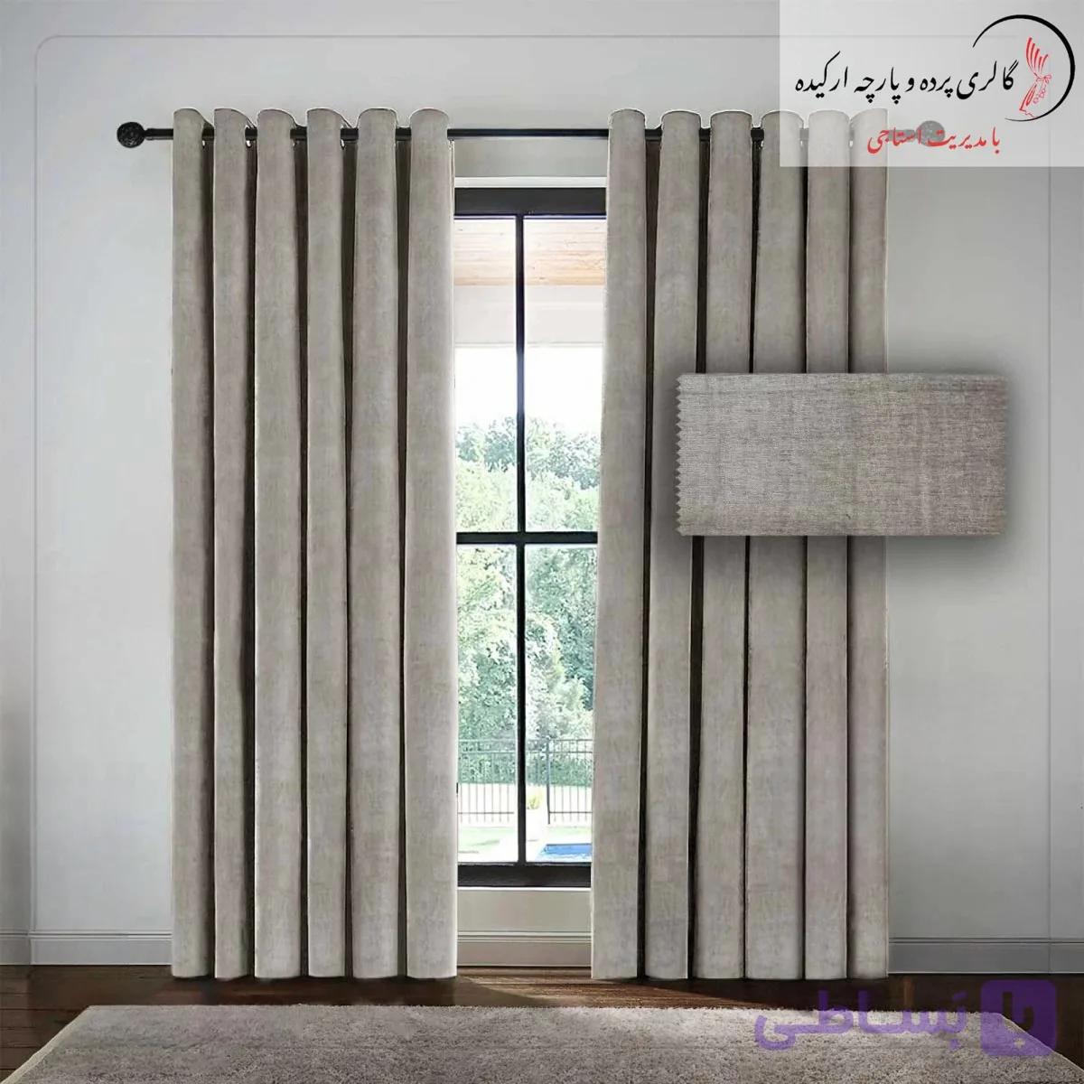 پرده مخمل شانل(طوسی،نسکافه ای،کرم،سرمه ای،سبز،مشکی،…) — تصویر 1