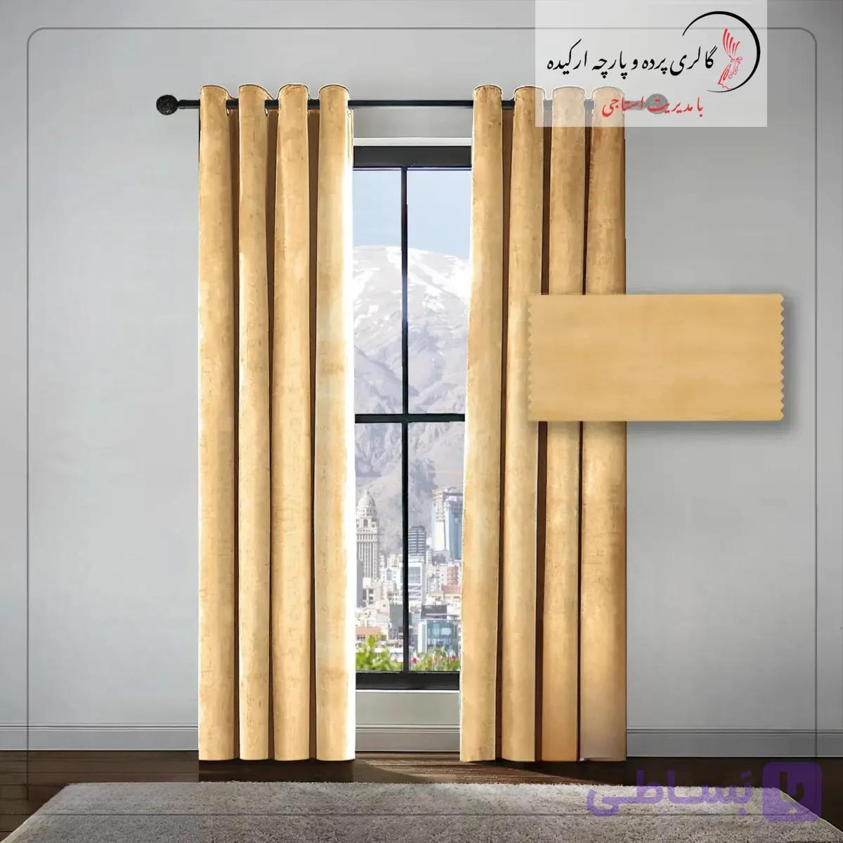 پرده مخمل کالیفرنیا(طوسی،نسکافه ای،قهوه ای،سبز،زرشکی،سفید،مشکی و …) — تصویر 1