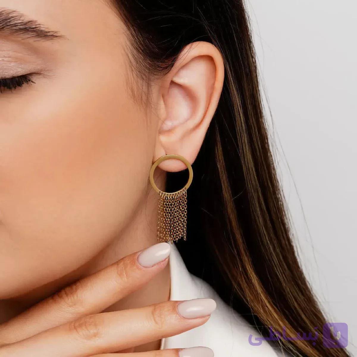 گوشواره آویز چند رج استیل ضد حساسیت