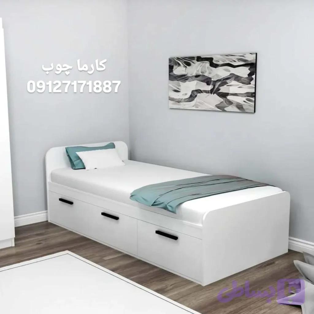 تخت ایکیا لبه گرد باکس دار — تصویر 1