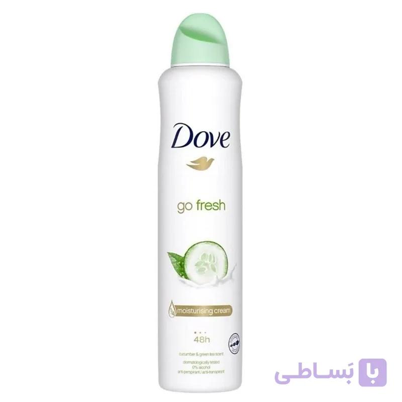 اسپری ضد تعریق زنانه داو با رایحه خیار و نعناع مدل Go Fresh حجم 250 میلی لیتر