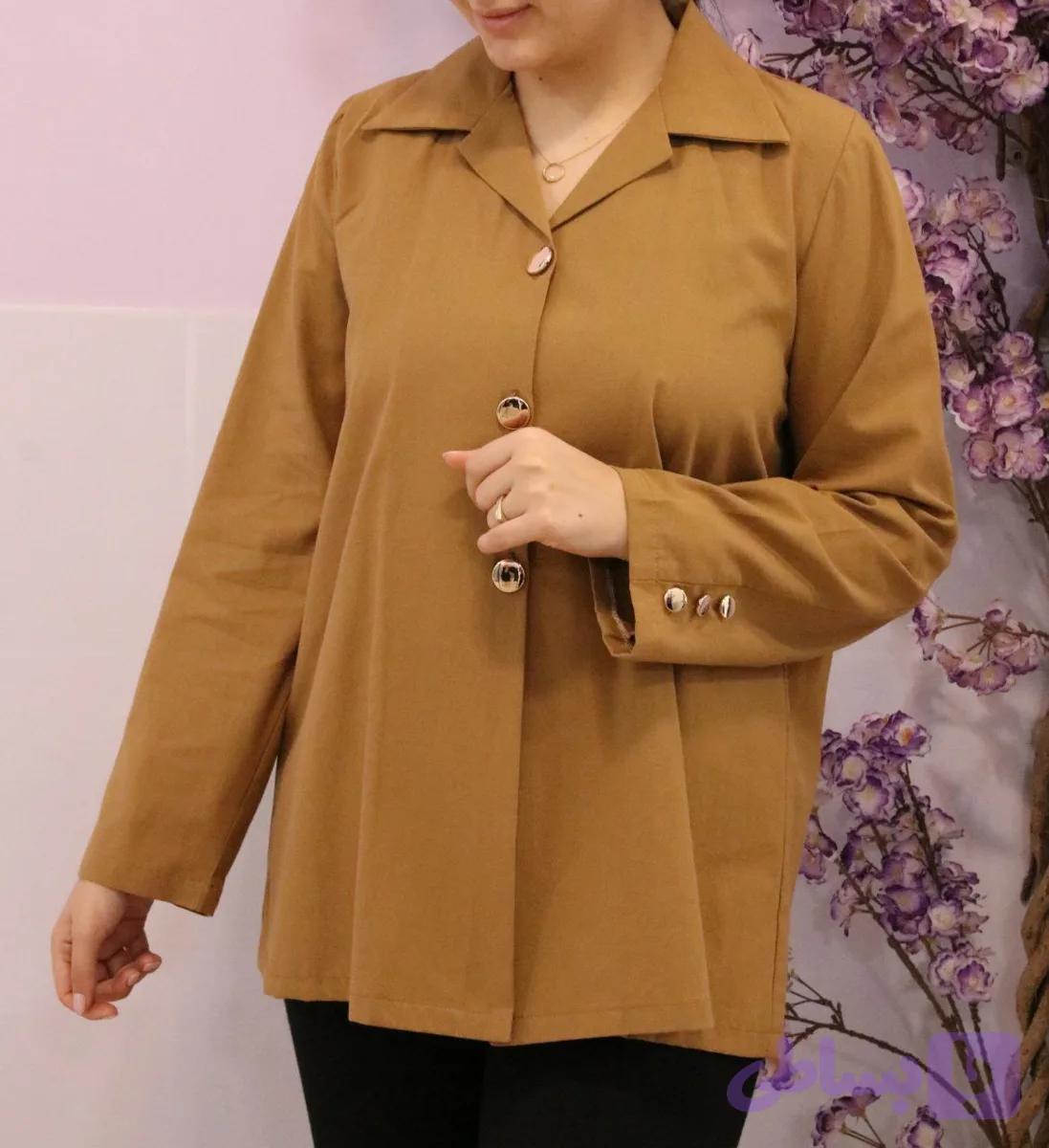 کت لینن (خردلی تیره)