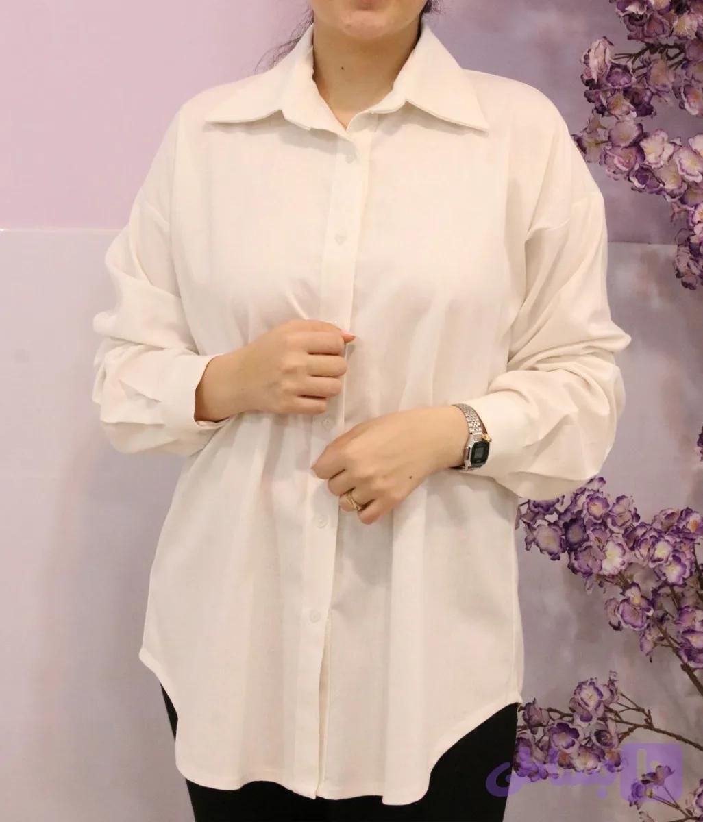 شومیز سفید لینن