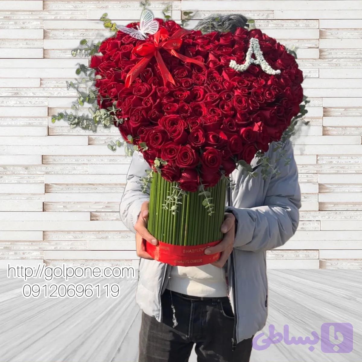 باکس گل قلب سه بعدی