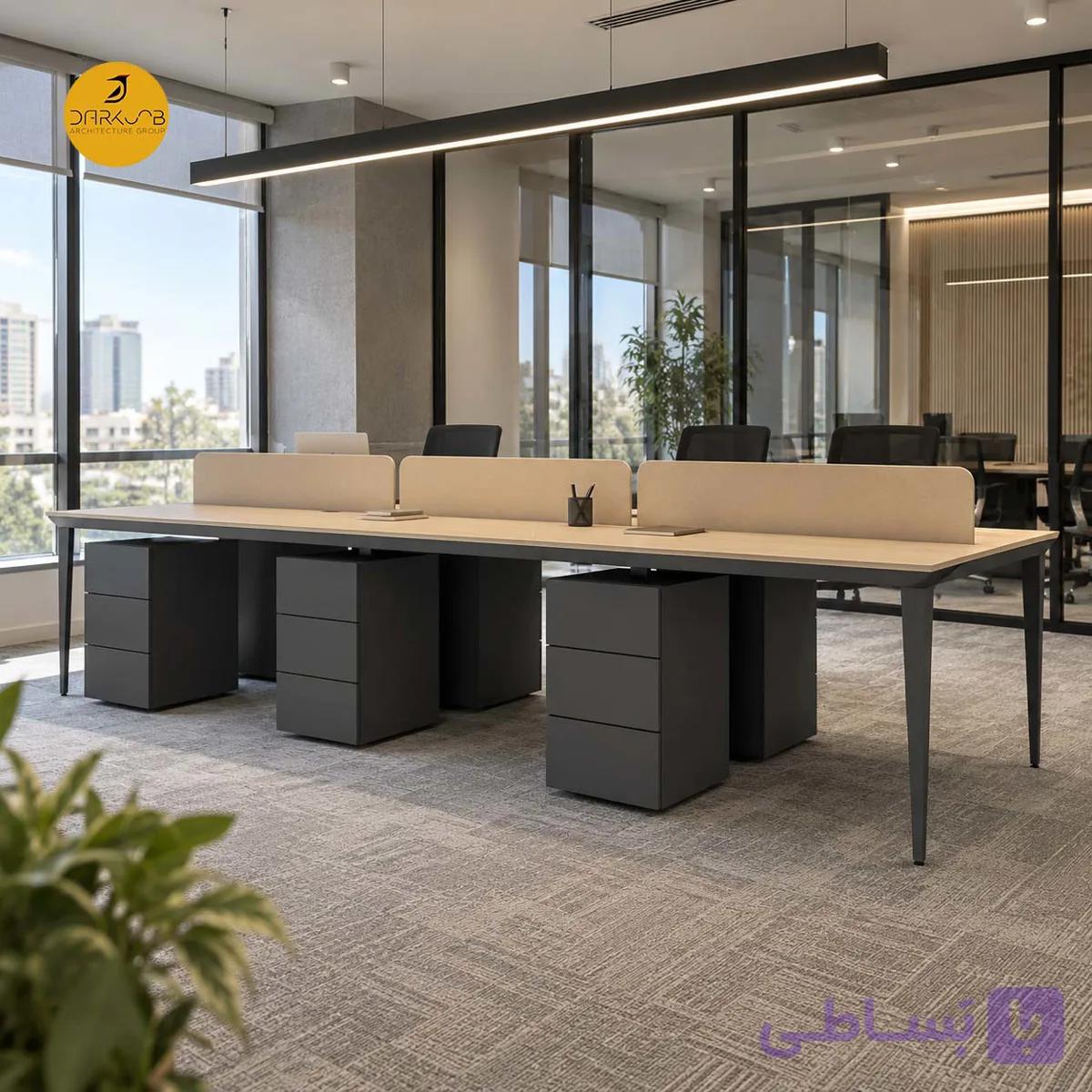 میز گروهی 6 نفره مدل DA-W06 ام دی اف ملامینه درجه‌یک — تصویر 1