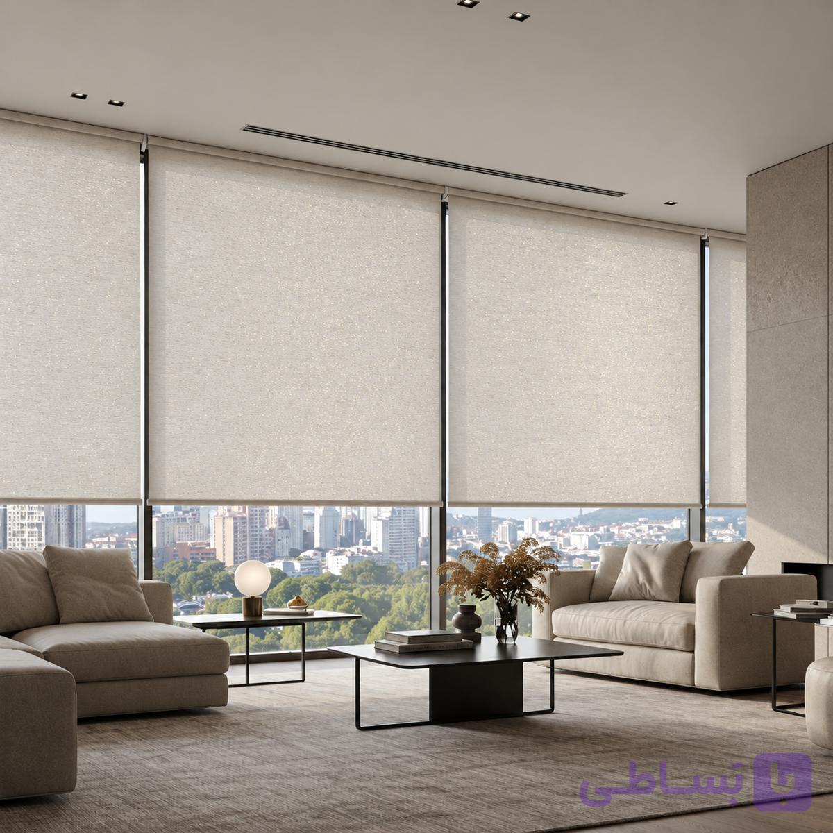 پرده شید طرح دار سفید لمه دار PARLA LUX-01 — تصویر 1