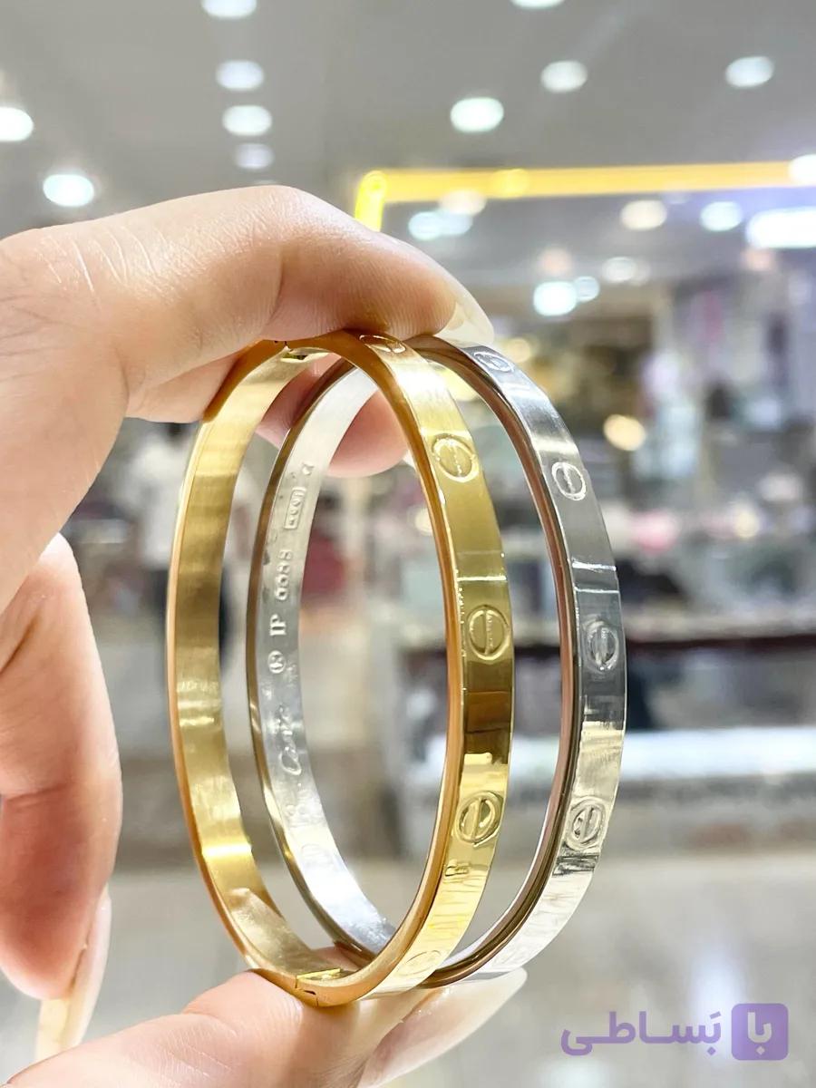 دستبند مدل بنگل جنس استیل ۳۱۶
