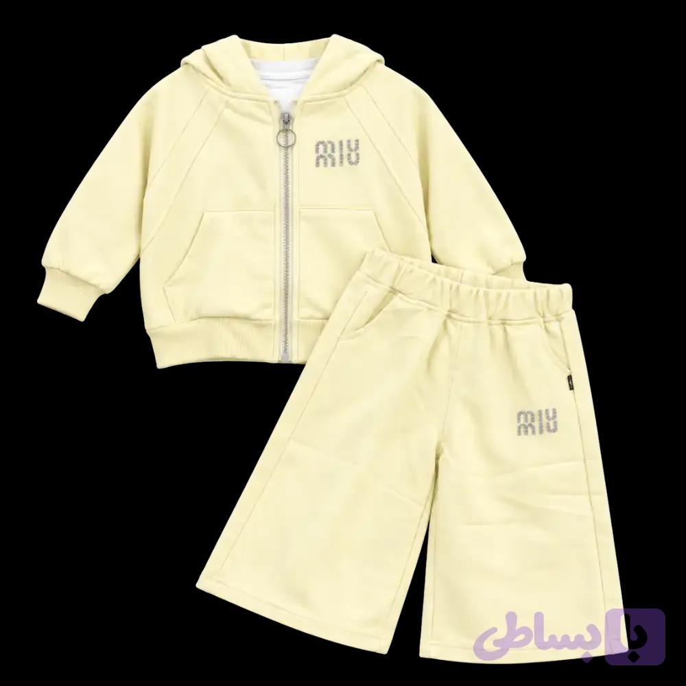 ست سه تکه دخترانه هودی شلوار تیشرت مدل MHS — تصویر 1