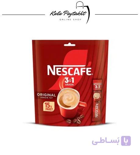 پودر قهوه فوری Nescafe 3 in 1 بسته ۱۵ تایی