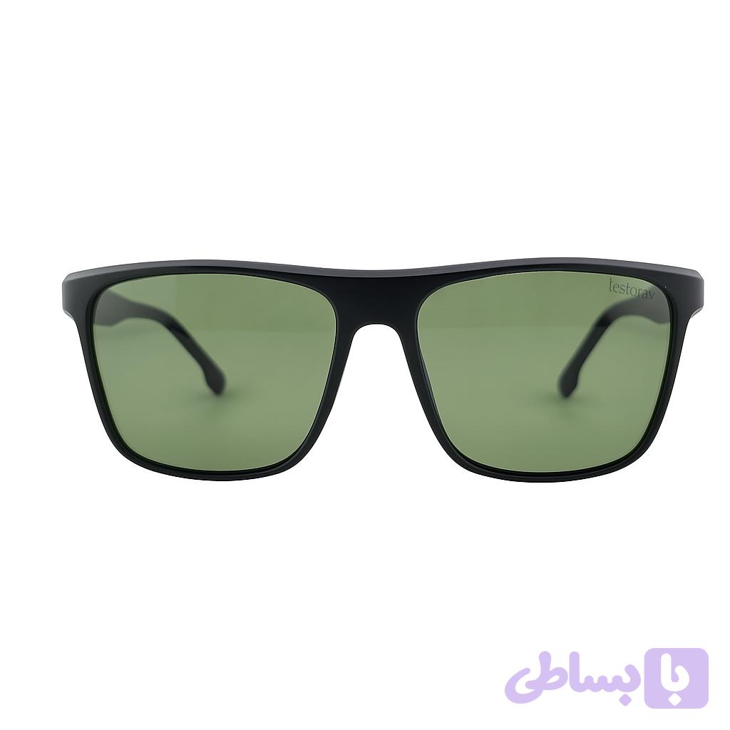 عینک آفتابی کائوچو مشکی مات شیشه سبز پلاریزه برند Testoni مدل TTR9049
