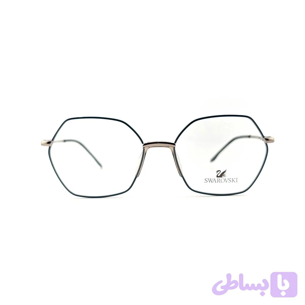 فریم عینک طبی فلزی دخترانه و زنانه سواروسکی SWAROVSKI مدل چند ضلعی کد 12191