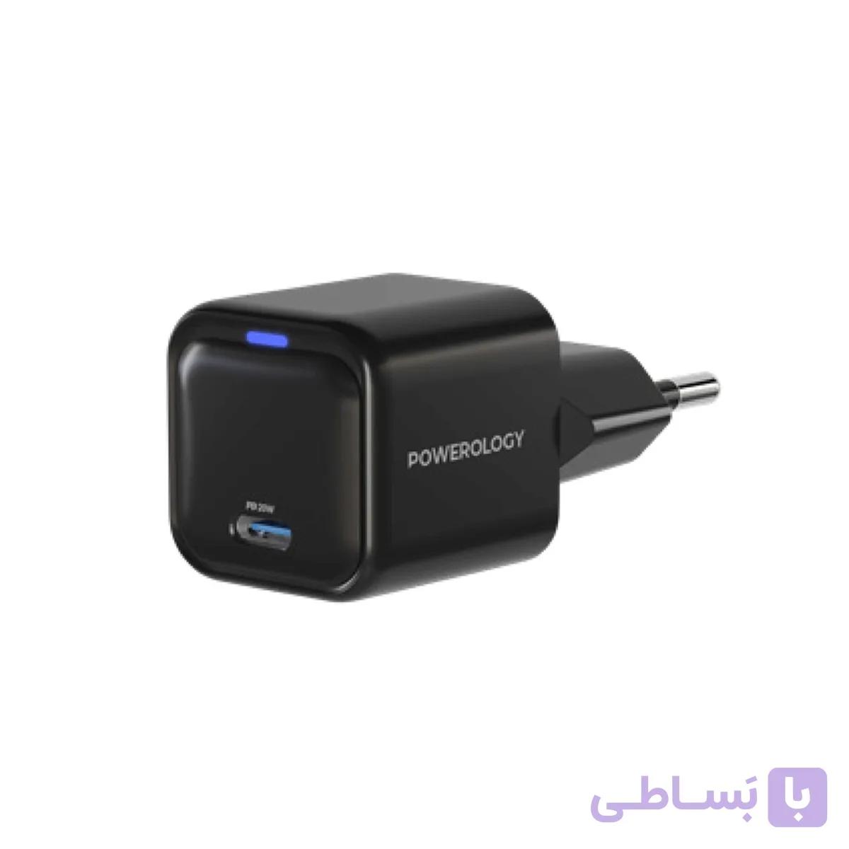آداپتور 20 وات پاورولوژی تایپ سی مدل Powerology PWCUQC015 — تصویر 1