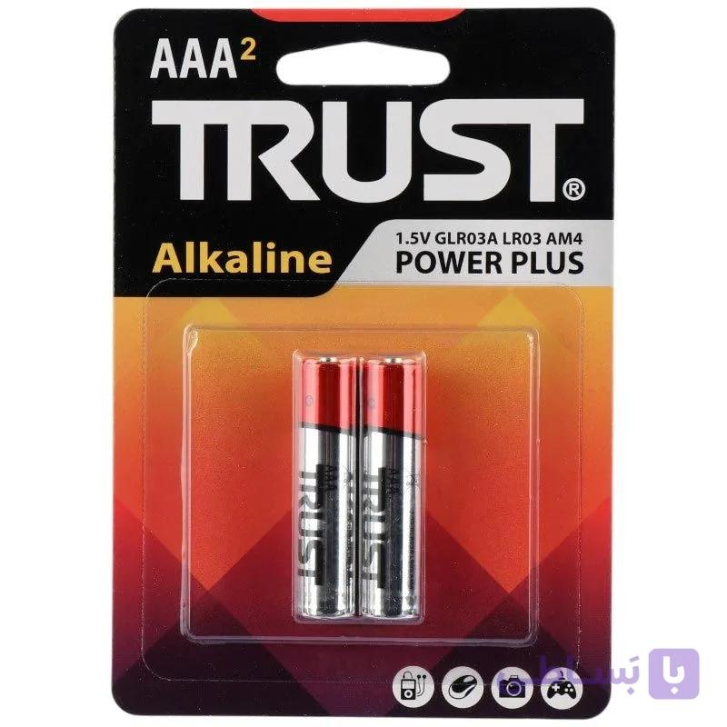 باتری دوتایی نیم قلمی تراست Alkaline Power Plus LR03