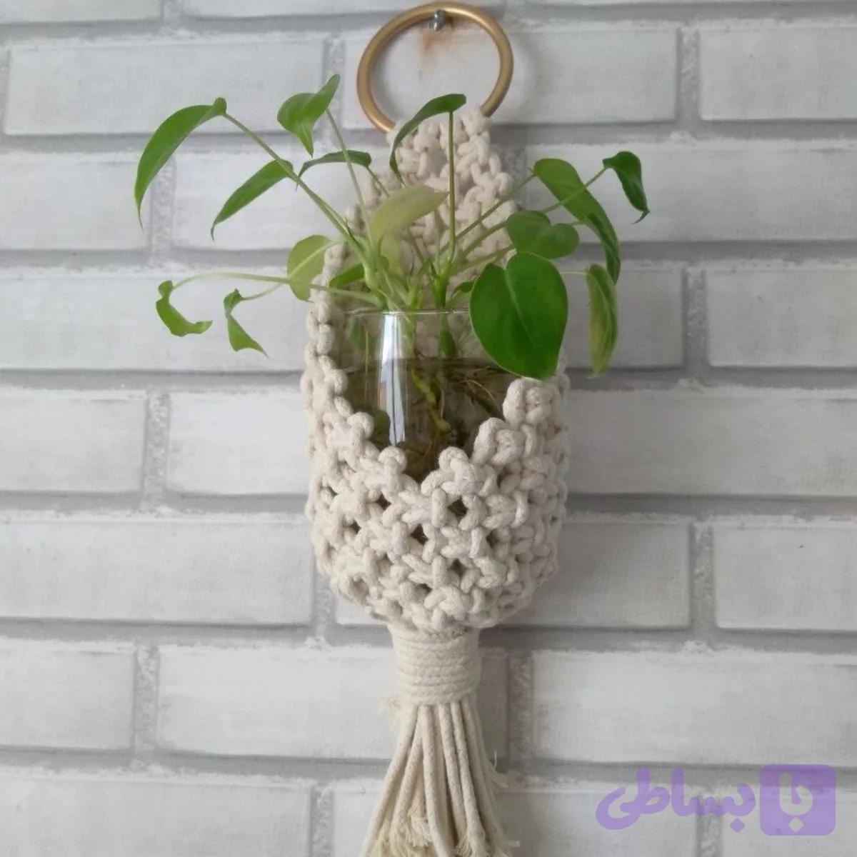 آویز گل مکرومه