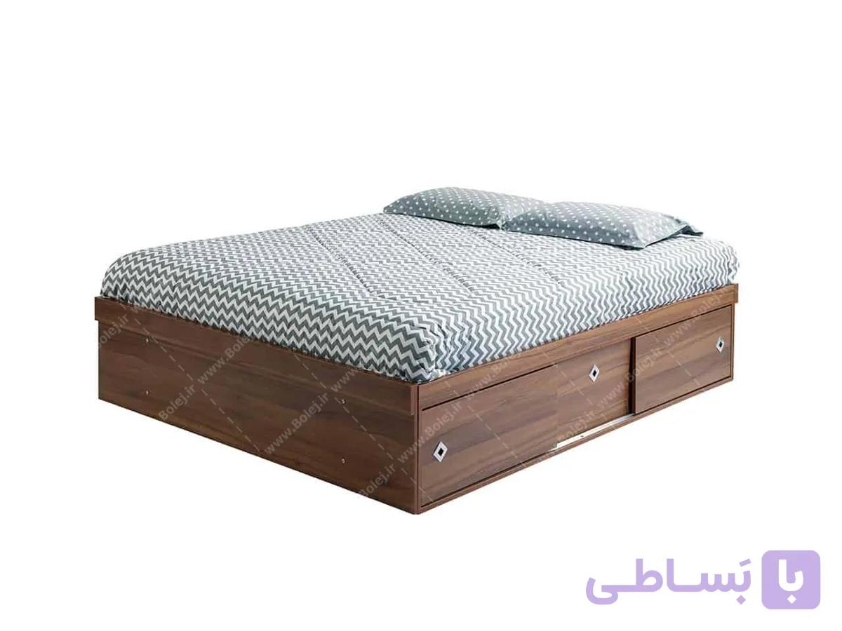 سفارش تخت خواب دونفره باکس دار  کشودار ام دی اف M25 با تحویل فوری