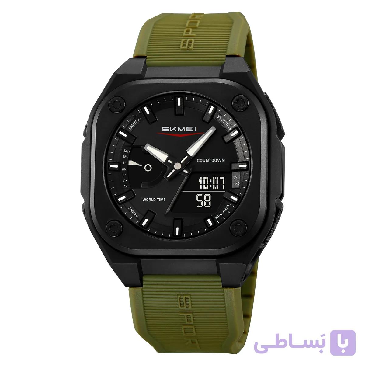 ساعت مردانه SKMEI 2328AG سبز کاملاً ORIGINAL با پک کامل و دفترچه + ضمانت اصالت و بازگشت — تصویر 1