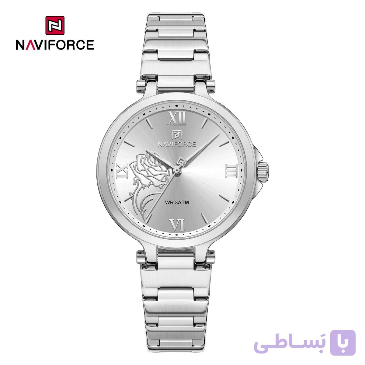 ساعت زنانه NAVIFORCE مدل NF5060SW سفید کاملاً ORIGINAL با پک کامل، کارت گارانتی و دفترچه + ضمانت اصالت و بازگشت محصول — تصویر 1