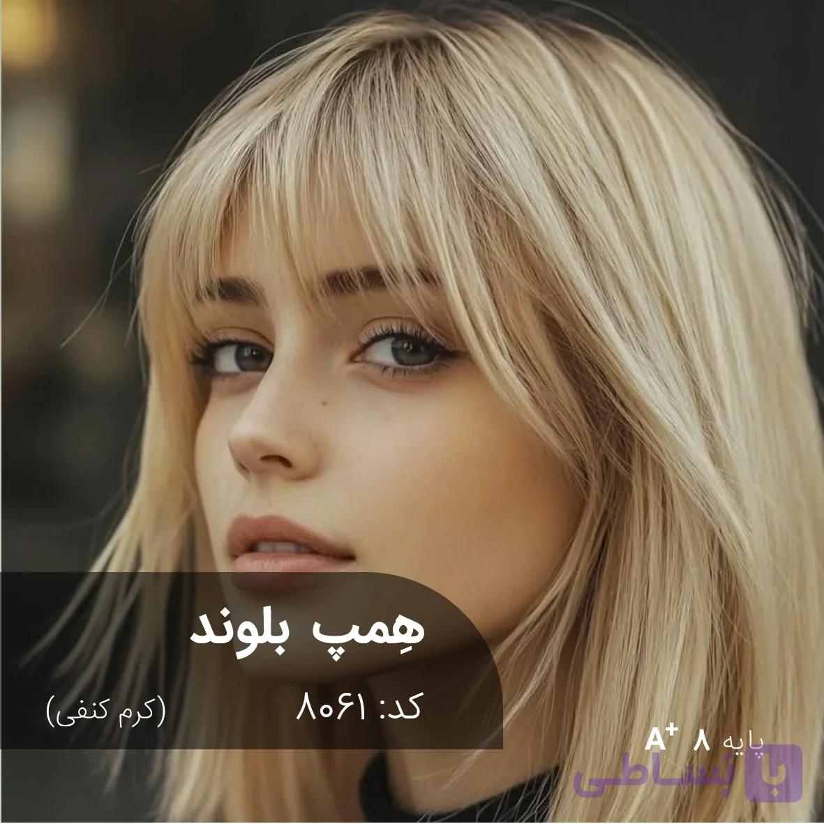 ترکیب رنگ همپ بلوند (کرم کنفی) کد 8061