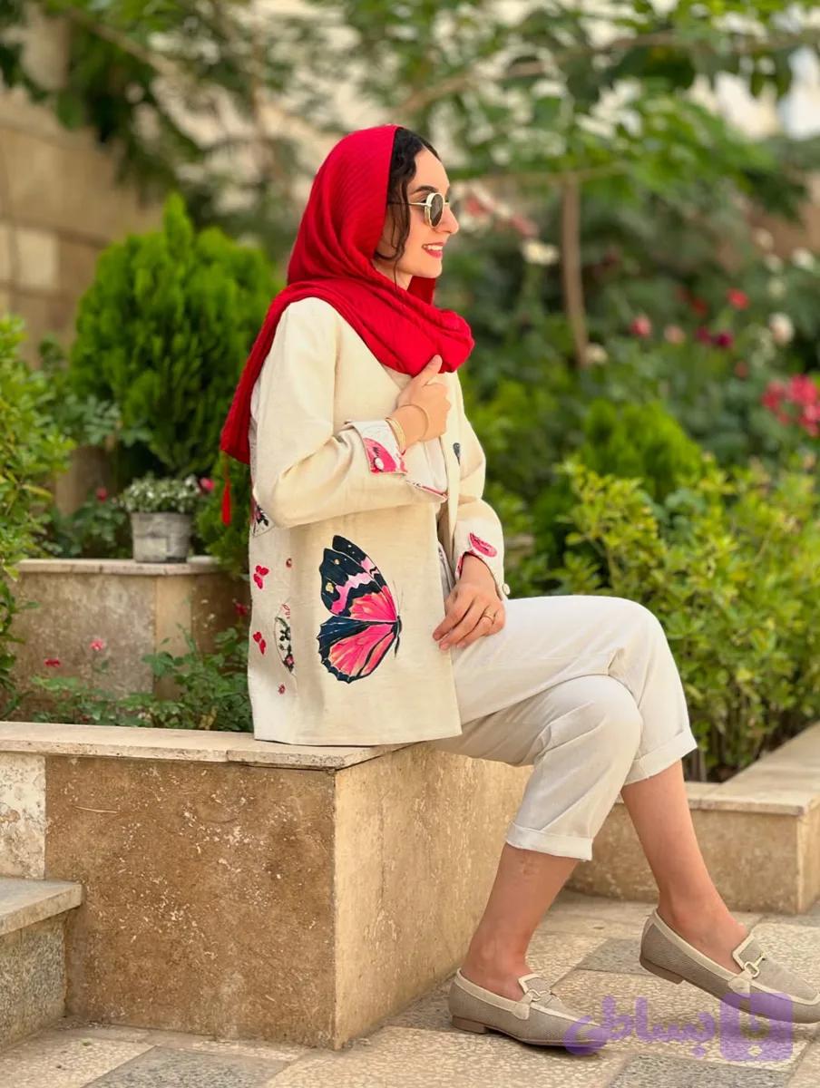 کت لینن مدل پروانه