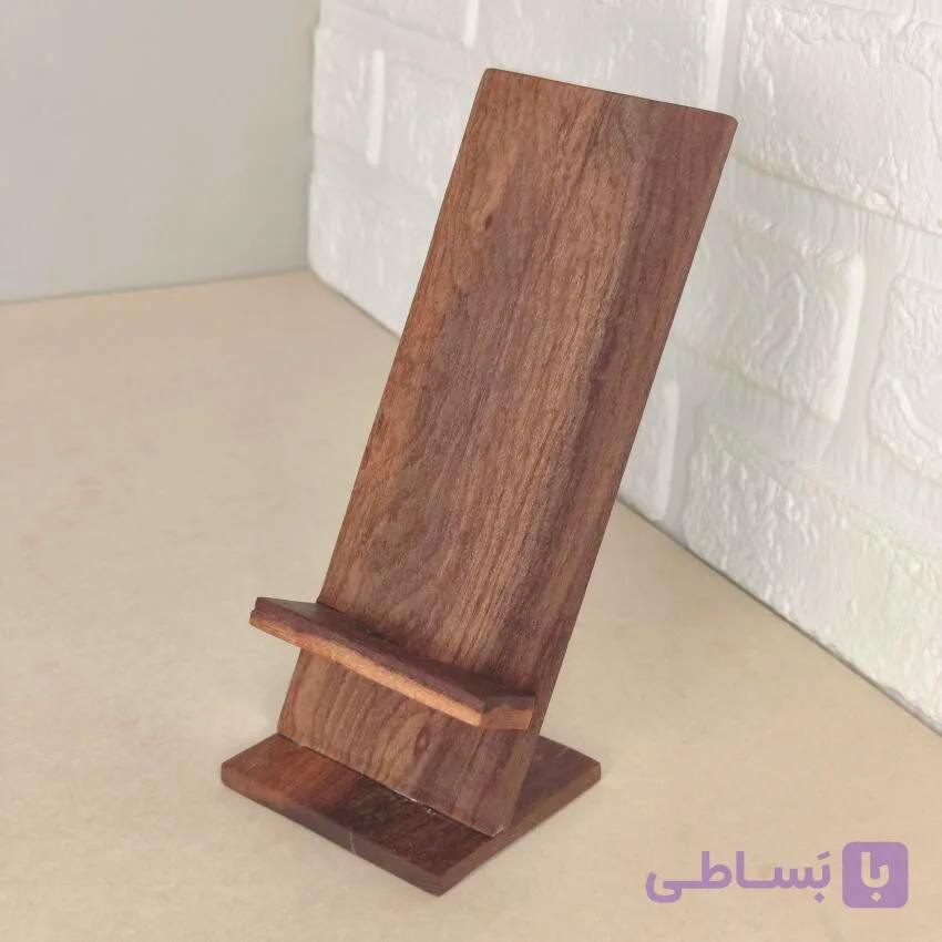 استند گوشی موبایل و تبلت چوبی دستساز کد435 — تصویر 1