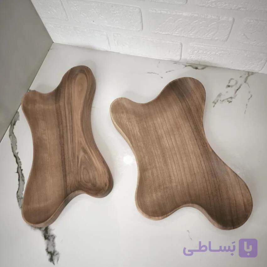 ست پذیرایی چوبی دوتایی گردو کد 406 — تصویر 1